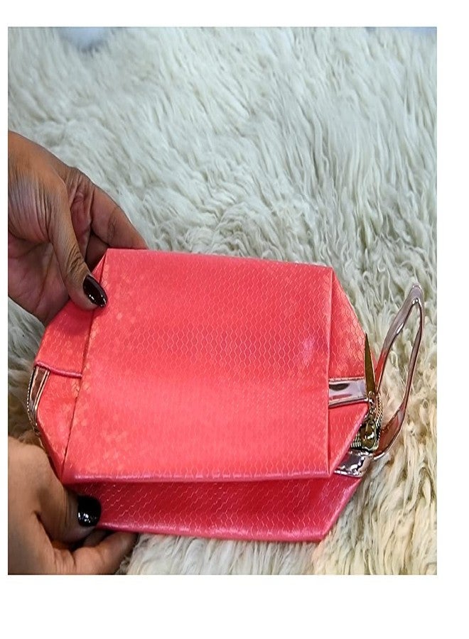 STRIPES® Essentials Rectangle Shape Cosmetic Bag Makeup Pouch Travel Kit with Reversible Sequins for Women and Girls Stylish Toiletries Pouch ((Random Color Any 2 Pcs) - Image 4