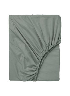Fitted sheet, grey-green, 180x200 cm