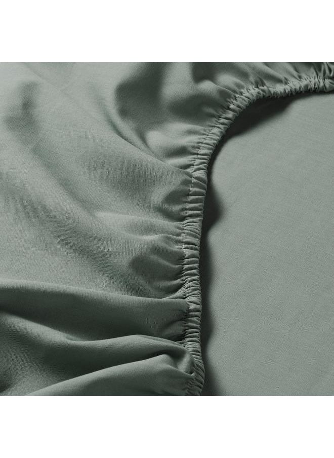 Generic - Fitted sheet, grey-green, 180x200 cm - Image 1