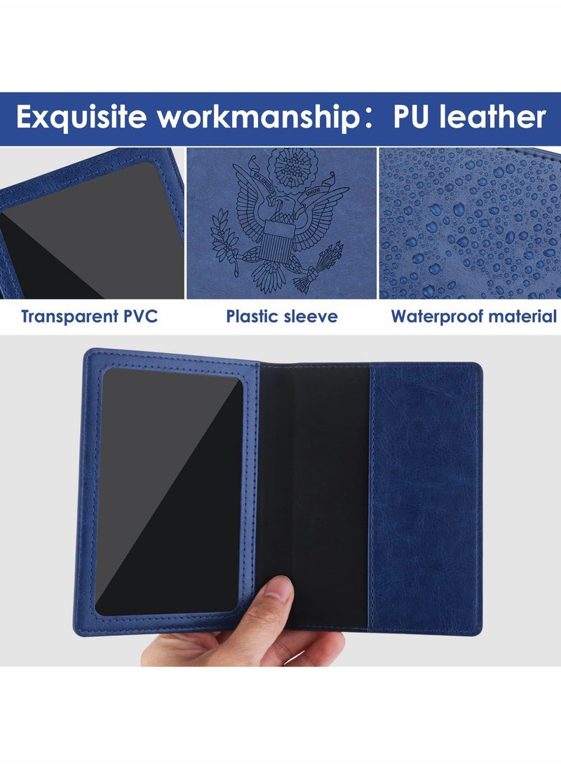 Excefore - Passport Card Holder, PU Leather Passport Holder with Vaccine Card Slot, Waterproof, Passport Cover Case Protector for Women Men - Image 1