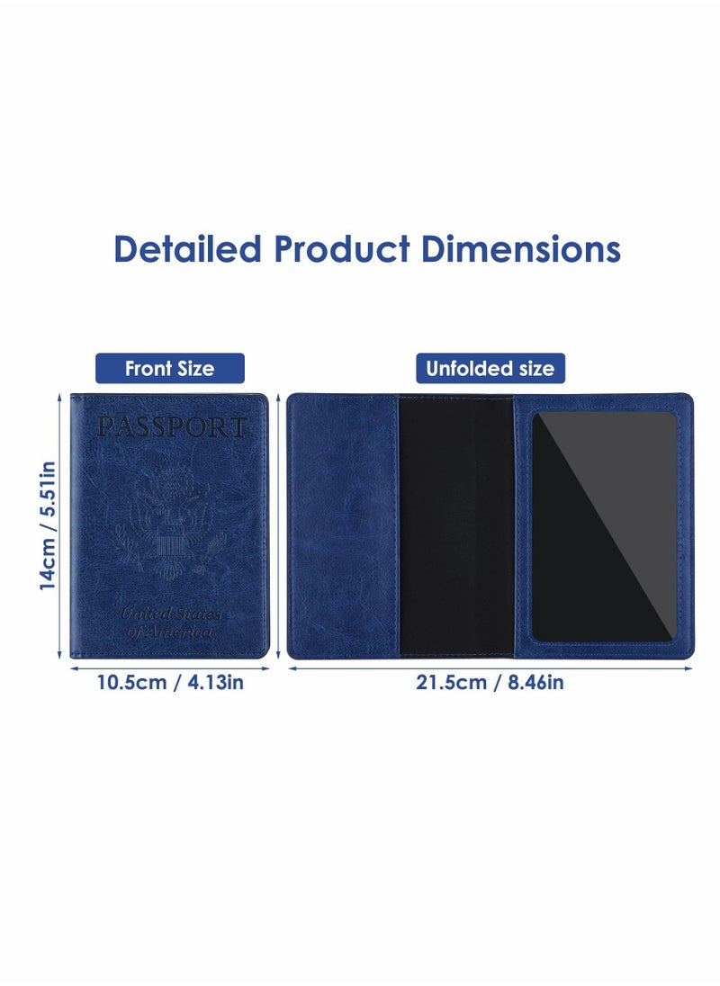 Excefore - Passport Card Holder, PU Leather Passport Holder with Vaccine Card Slot, Waterproof, Passport Cover Case Protector for Women Men - Image 1