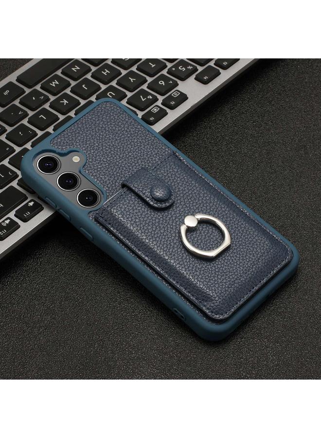 S-TOP Case For Samsung Galaxy A55 5G Global Litchi Texture Drawing Card Bag Ring Holder Phone Case - Image 2