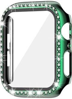Techmaster Apple Watch 7 45MM Compatible Single Row Shiny Stone Rubber Case Cover 
