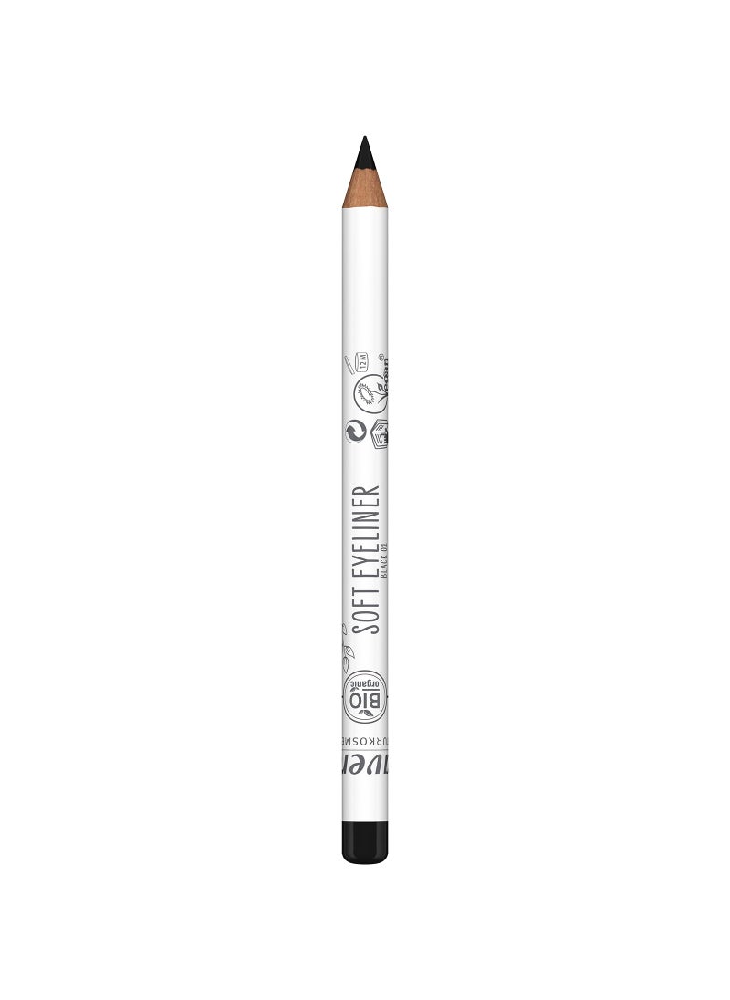 lavera - lavera Soft Eyeliner - Black 01 - Eyeliner Pencil with Jojoba Oil for Intense Coloring & Long Lasting Results - Eye Make Up - Black Eyeliner - PETA Certified - Vegan - Made in Germany - 0.04 Oz - Image 1