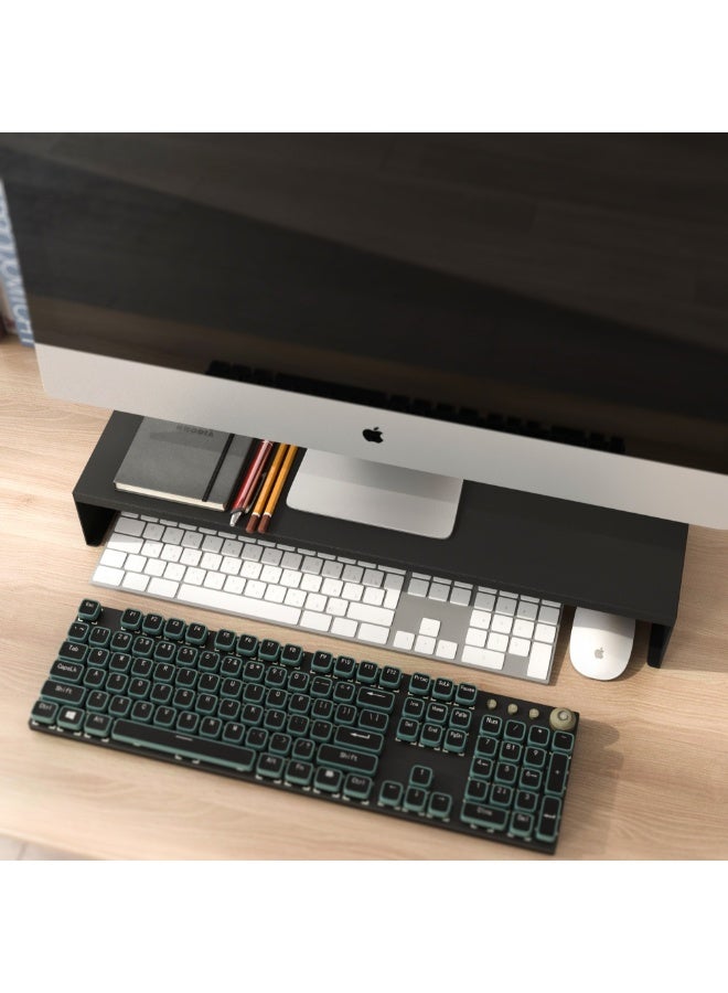 Smart Storage ✨Monitor Stand Riser – Carbon Steel Desktop Monitor Stand with Keyboard Storage, Ergonomic Screen Riser for Office & Home (Black) - Image 5