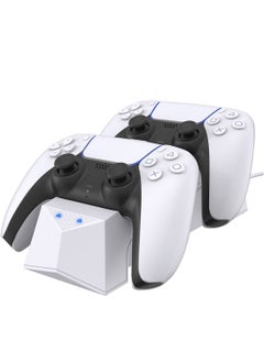 Dual Charging Dock for Playstation 5 / PS5 charging station for DualSense Wireless controllers - White