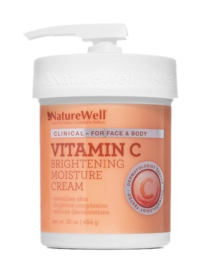 NATURE WELL Vitamin C Brightening Moisture Cream for Face, Body, & Hands, Visibly Enhances Skin Tone, Helps Improve Overall Texture & Provides Lasting Hydration, 16 Oz - Image 4