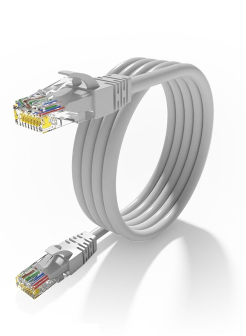 Stargold كابل إيثرنت CAT6 عالي السرعة | كابل شبكة LAN بطول 3 متر مع موصلات RJ45 | نقل بيانات موثوق، غلاف PVC متين، توافق عالمي - رمادي - Image 1