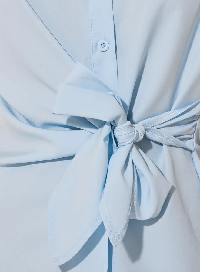 تايك تو Textured Tie-Front Wrap Tops
