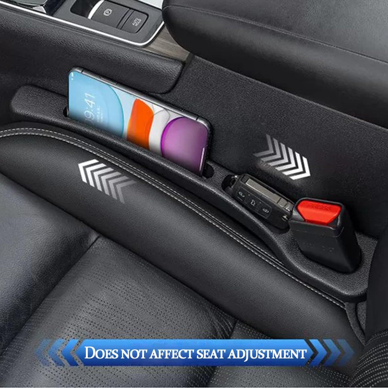 Mtverver Car Seat Gap Filler Organizer Universal Fit Car SUV Truck Console Side Plug Strip Stopping Phone Key from Falling, Pack of 2 Black (Black) - Image 3