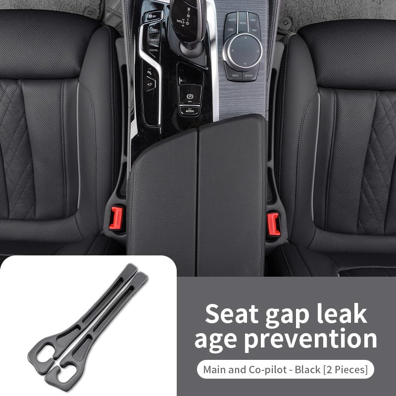 Mtverver Car Seat Gap Filler Organizer Universal Fit Car SUV Truck Console Side Plug Strip Stopping Phone Key from Falling, Pack of 2 Black (Black) - Image 5