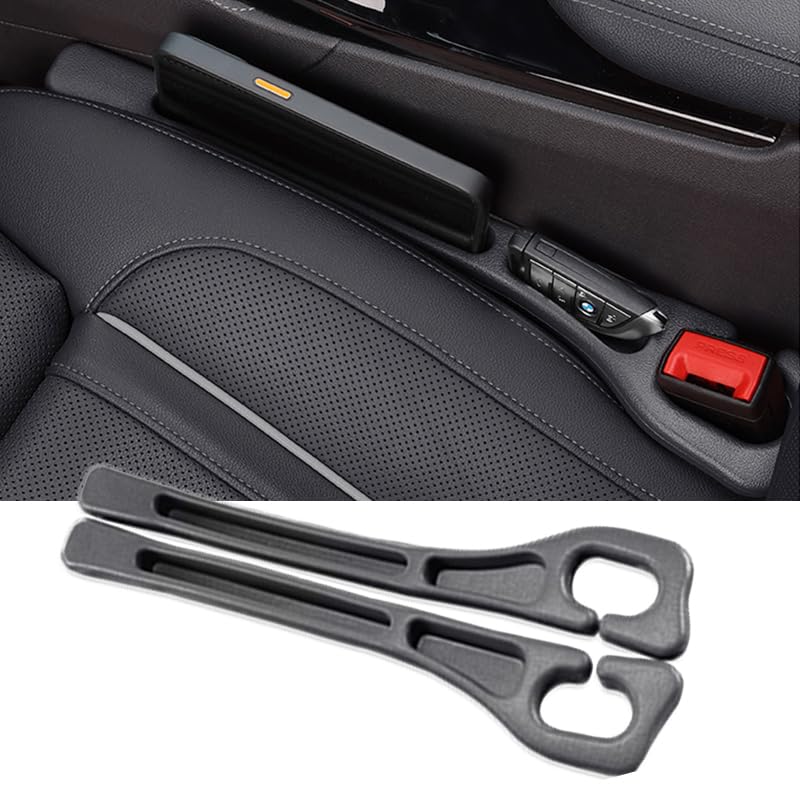 Mtverver Car Seat Gap Filler Organizer Universal Fit Car SUV Truck Console Side Plug Strip Stopping Phone Key from Falling, Pack of 2 Black (Black) - Image 1