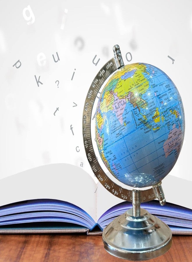Magicwand【8" Inches ht with Magnifier】Political Educational Laminated Rotating World Globe with Metal Base - Image 5