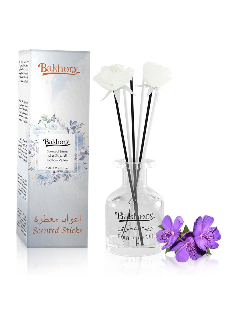 Bakhory - Air Freshner Hollow Valley Reed Diffuser Set, Long Lasting Aromatherapy Sticks, 120ml 4.1 Fl. Oz - Image 1