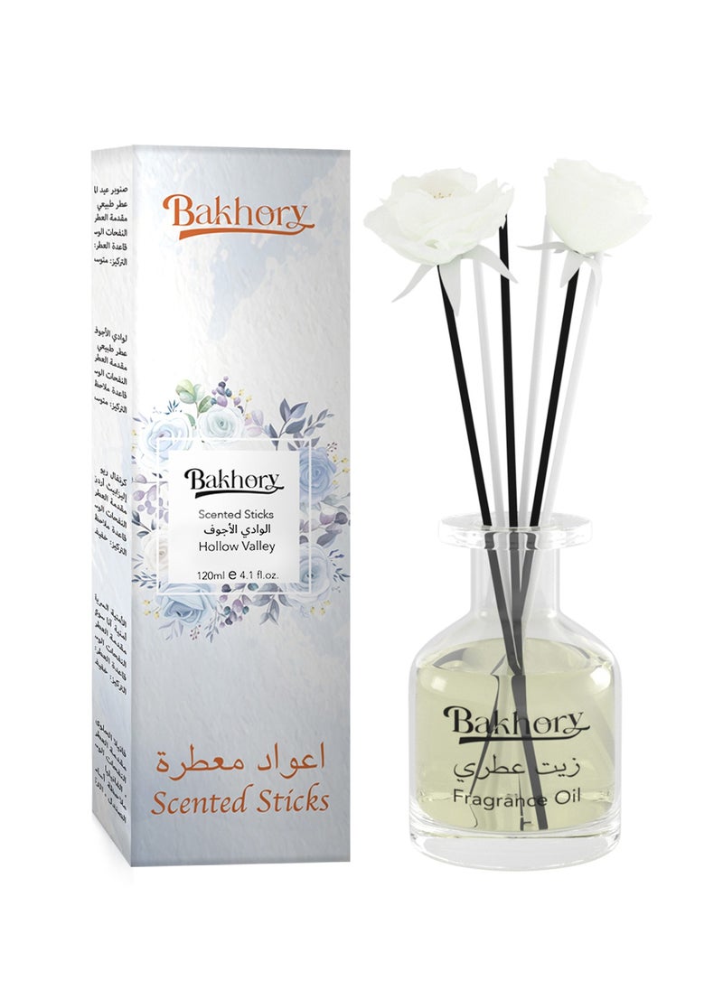 Bakhory - Air Freshner Hollow Valley Reed Diffuser Set, Long Lasting Aromatherapy Sticks, 120ml 4.1 Fl. Oz - Image 1