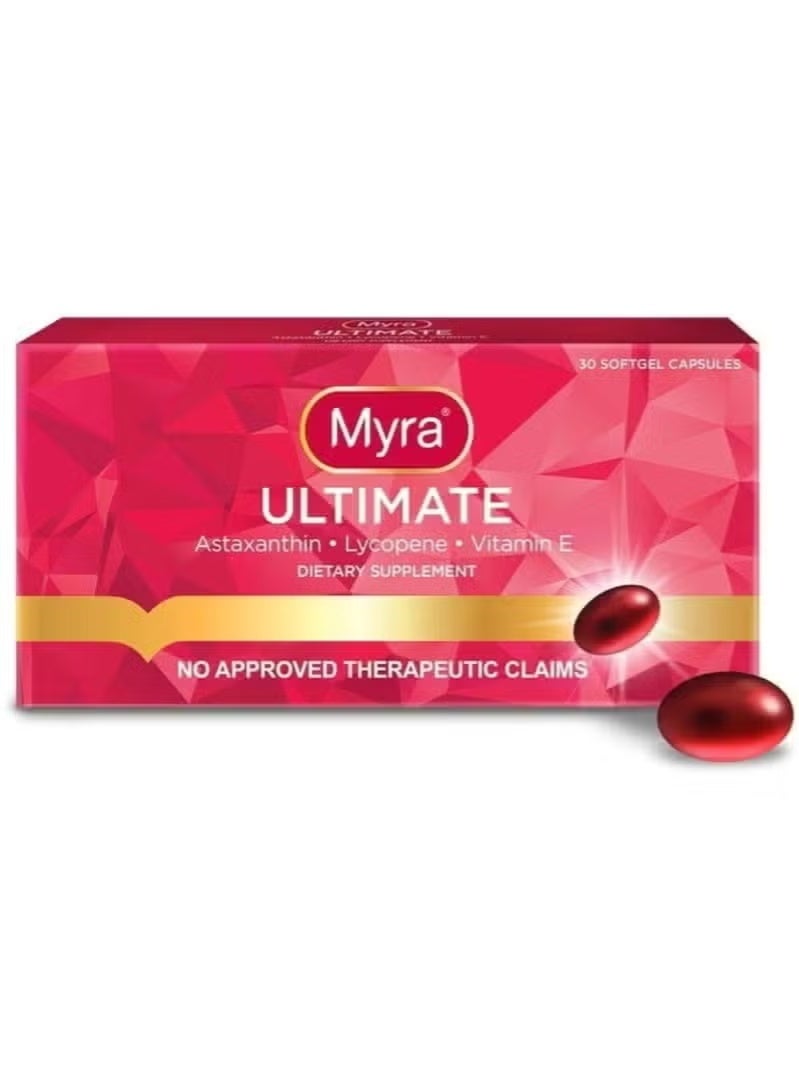 مايرا ألتيميت (Myra ULTIMATE) - أستازانتين، ليكوبين، فيتامين هـ - 30 كبسولة هلامية