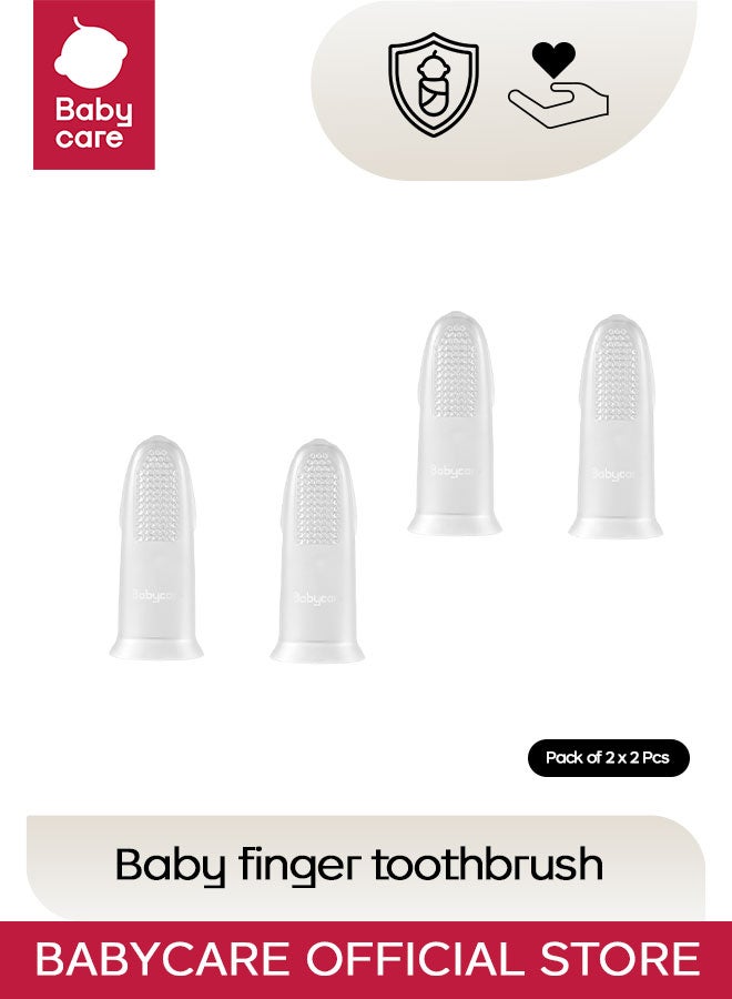 Babycare - Baby Finger Toothbrush Pack of 2 x 2 Pcs - Clear