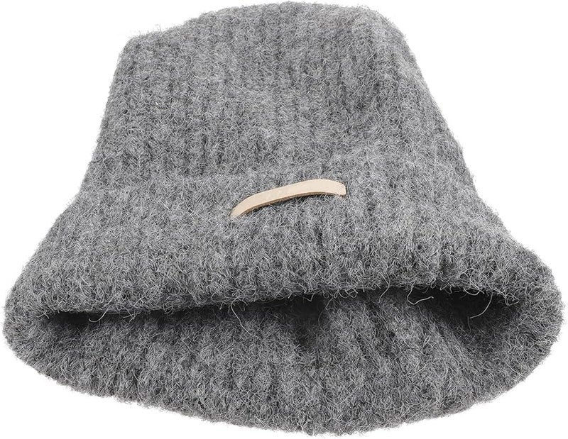 Oversized Knit Beanie Hat For Women Soft Gray Winter Warm Skullie Cap - Image 1
