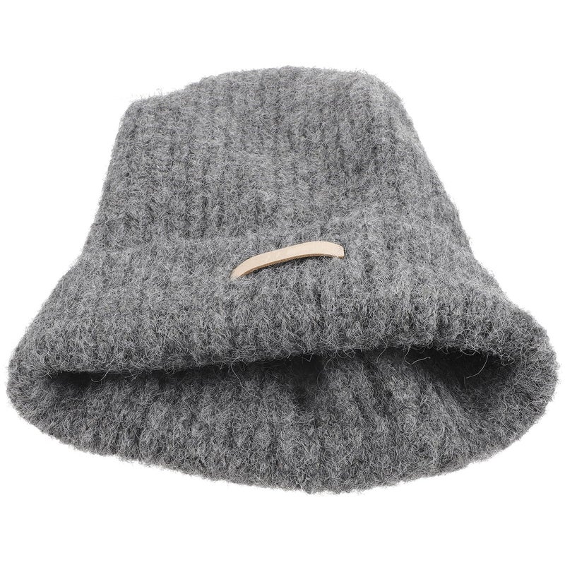 Oversized Knit Beanie Hat For Women Soft Gray Winter Warm Skullie Cap - Image 2