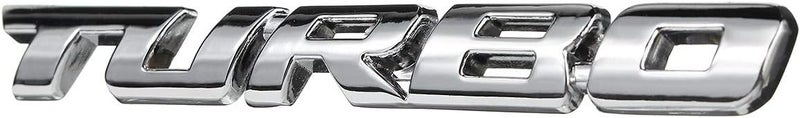 CarOxygen 3D Turbo Large Silver Badge Emblem Sticker Decal for All Car Bike SUV Mobile Laptop (13 x 2 cm) Multi-market matching options - Image 1