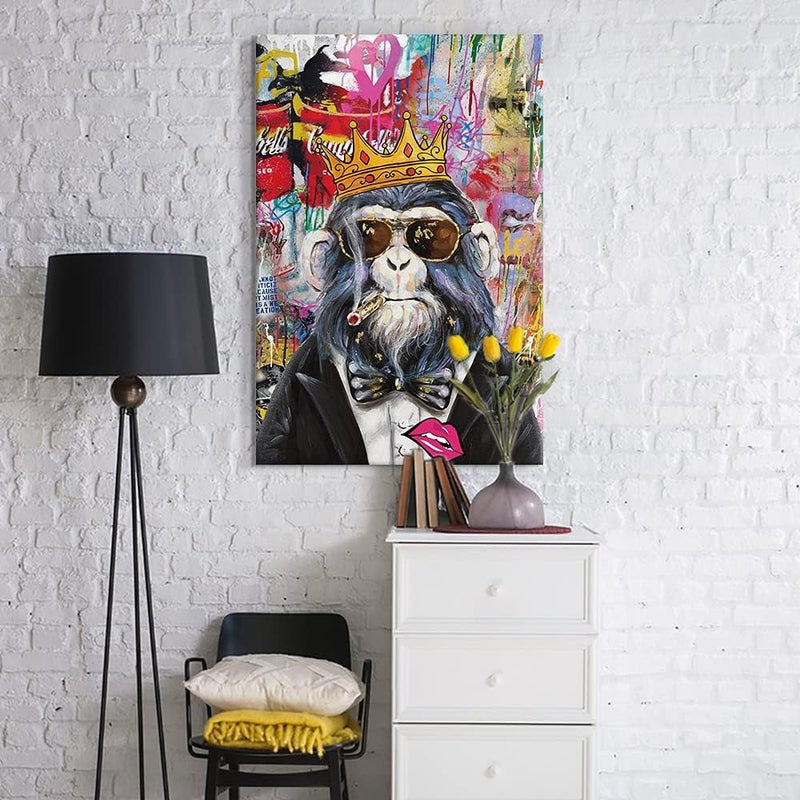 JAPO ART Chimpanzee Wall Art Canvas Print - Image 3