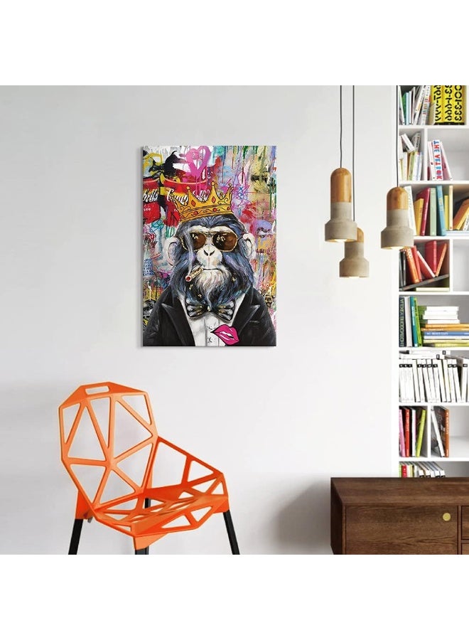 JAPO ART Chimpanzee Wall Art Canvas Print - Image 5