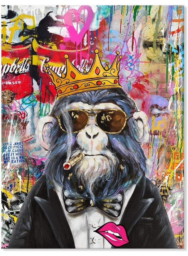 JAPO ART Chimpanzee Wall Art Canvas Print - Image 1