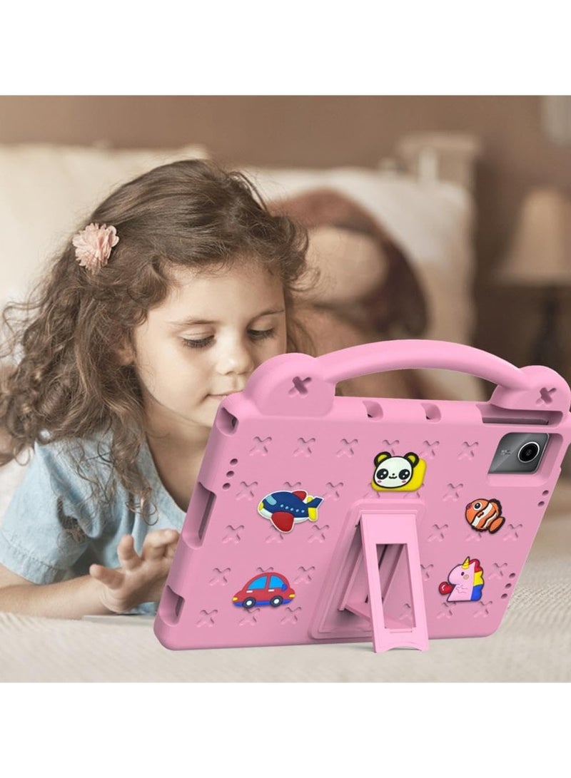 VKL Kids Safe EVA Bear Case Compatible with Xiaomi Redmi Pad SE 11 Inch 2023 Handheld Shockproof Tablet Cover For Redmi Pad SE 11" (Pink) - Image 2