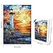 Artinhand Great Jigsaw Puzzles for Adults 1000 Pieces Stained Glass Lighthouse Wooden Challenging Puzzles Gift for Friends Family Home Decoration Puzzle - Image 4