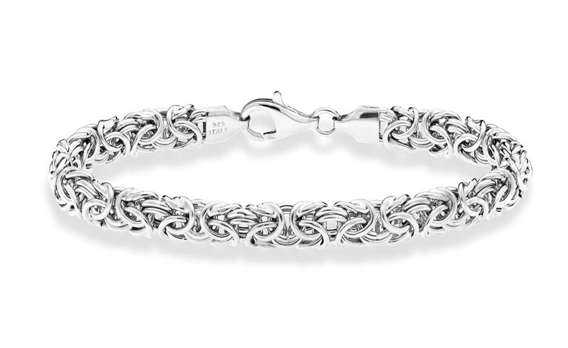 Miabella Italian 925 Sterling Silver Byzantine Bracelet for Women, Handmade in Italy (Length 7.5 Inches) - Image 1
