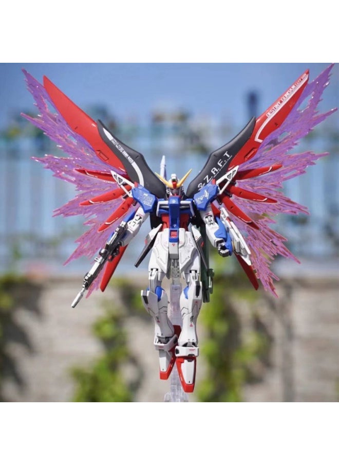 Generic - HG Gundam Model Assembled Life Attack Free Mobile Soldier Red Heresy Mecha Unicorn MG Hand Toy-Color:The Version Of Destiny (light Wings + Lightspeed Gun) Comes With A Stand - 1. Model + Stickers - Image 1