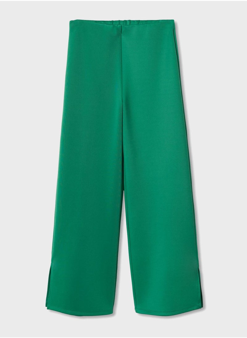 MANGO - High Waist Slit Pants - Image 1