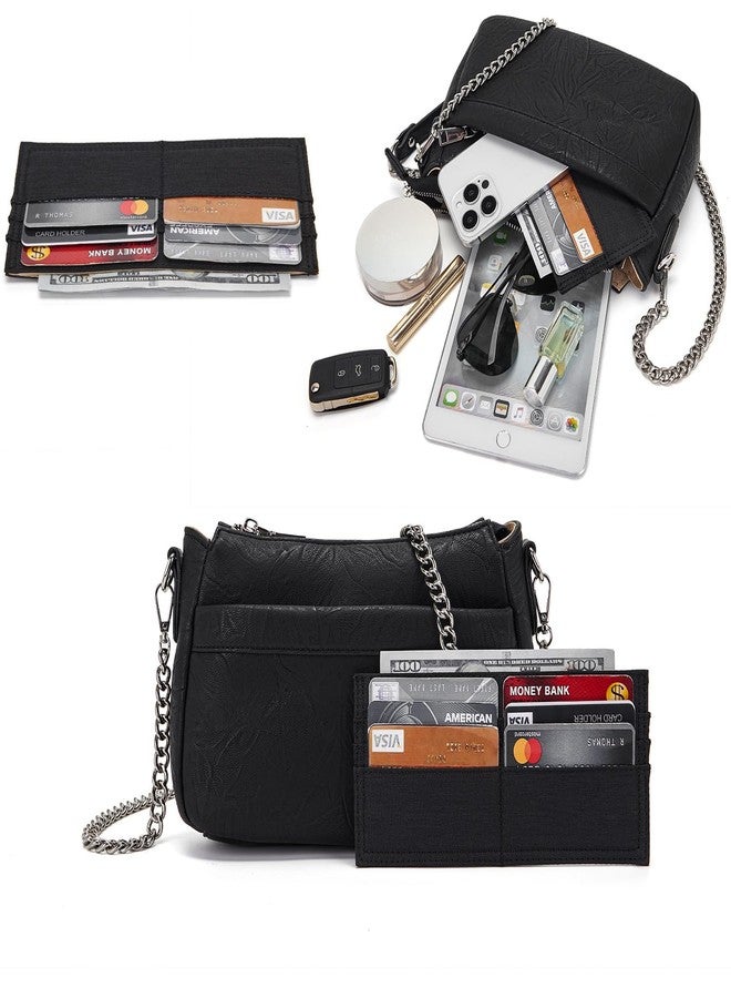 Idesort Small Crossbody Bag for Women Soft Vegan Leather Shoulder Purses Handbags with wallet Black - Image 4