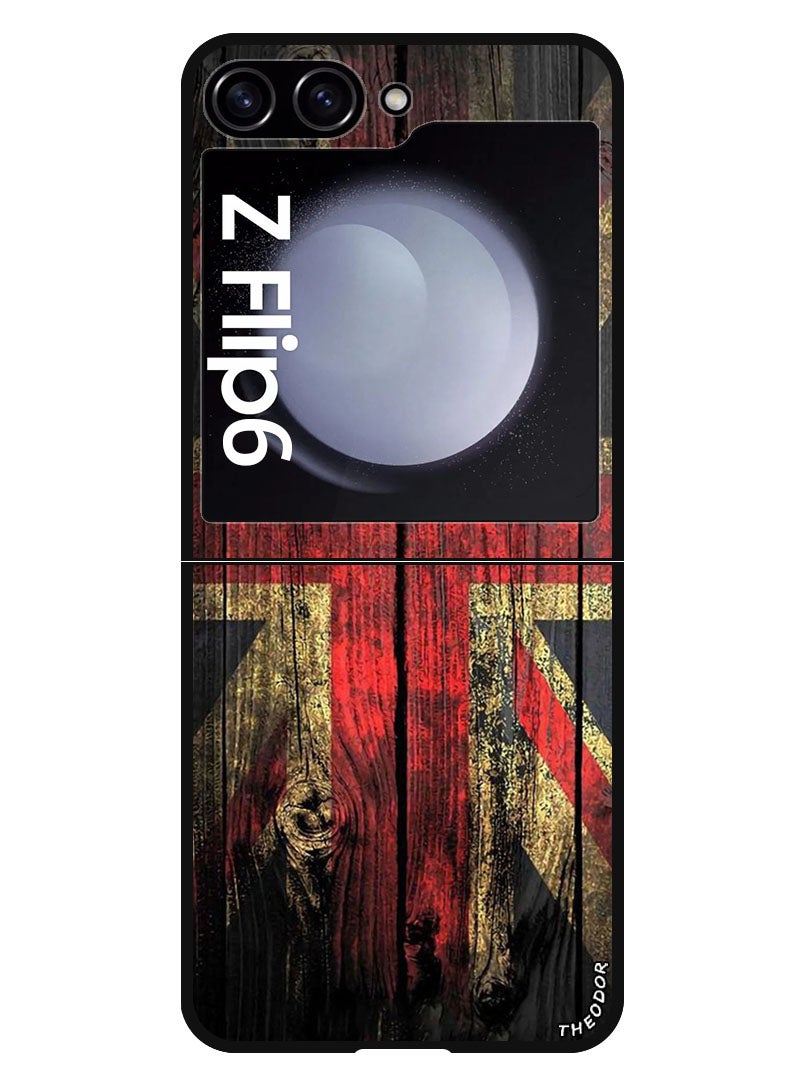 Theodor Protective Case Anti Scratch Shock Proof Bumper Cover For Samsung Galaxy Z Flip 6 Vintage wood - Image 1