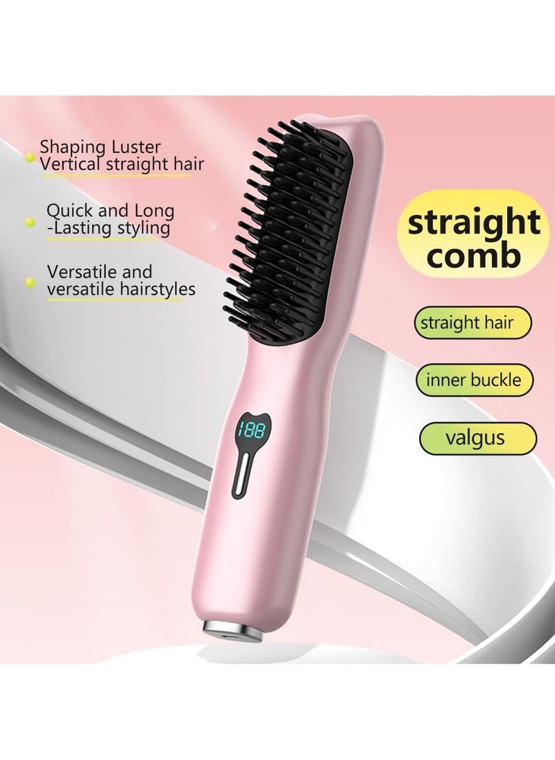 Portable Straightening Brush for Travel, Cordless Hair Straightener Comb, 11 Temperature Adjustment, Fast Heating, Create Hairstyles Anytime, Suitable for Different Hair Types - Image 2