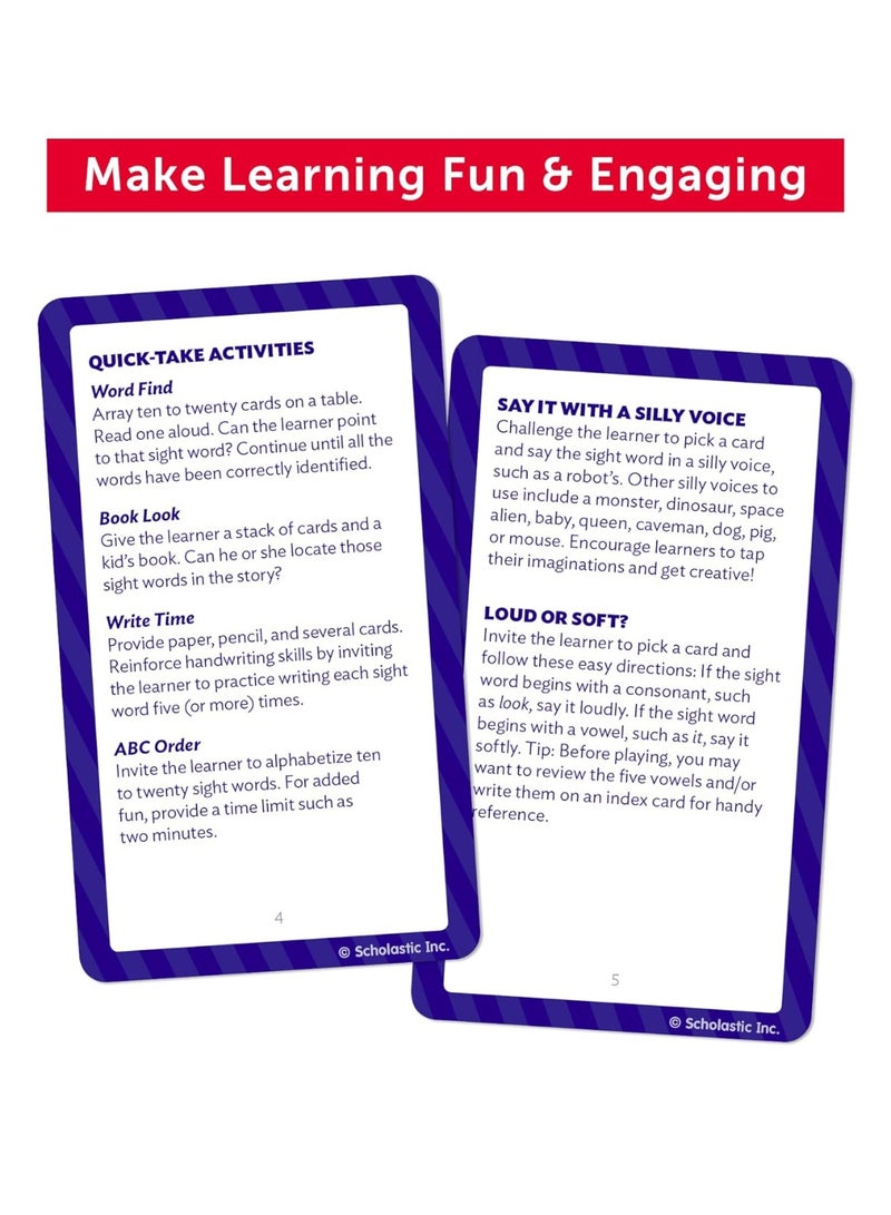 Clicko Sight Words Flash Cards (Fry List) – Early Reading Learning Set Pre‑K to Grade 3 – Educational Vocabulary Tool for Kids - Image 3