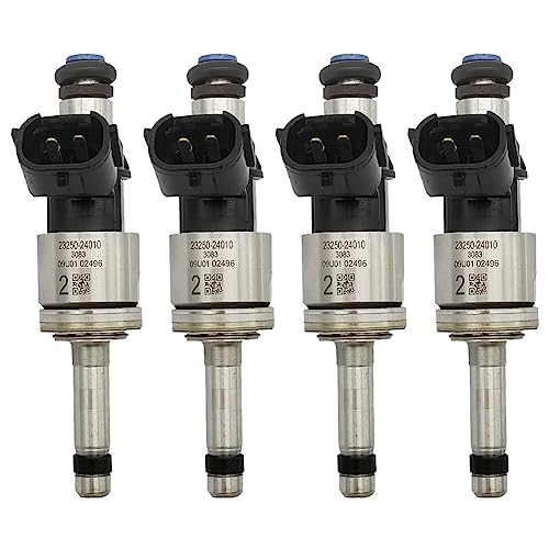 Amrxuts 4pcs 23209-25010 6 Holes Disc Fuel Injectors for 2019-2020 Toyota Avalon Hybrid/ RAV4（A5,H5）2.5L Hybrid AWD, 2020 Highlander Hybrid, 2018-2020 Camry Hybrid 2.5L L4 23250-F0010 23250-24010 - Image 1