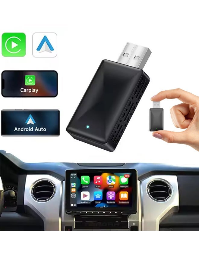 إكس ليفيل محول CarPlay اللاسلكي لـ iPhone ، 2-in-1 لاسلكي CarPlay Plug Play Smart AI Box BT Wireless Dongle Mini Size ، تحكم مستقر ولا تأخير ، أسود - Image 1