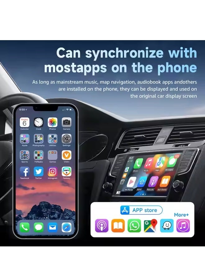 إكس ليفيل محول CarPlay اللاسلكي لـ iPhone ، 2-in-1 لاسلكي CarPlay Plug Play Smart AI Box BT Wireless Dongle Mini Size ، تحكم مستقر ولا تأخير ، أسود - Image 5