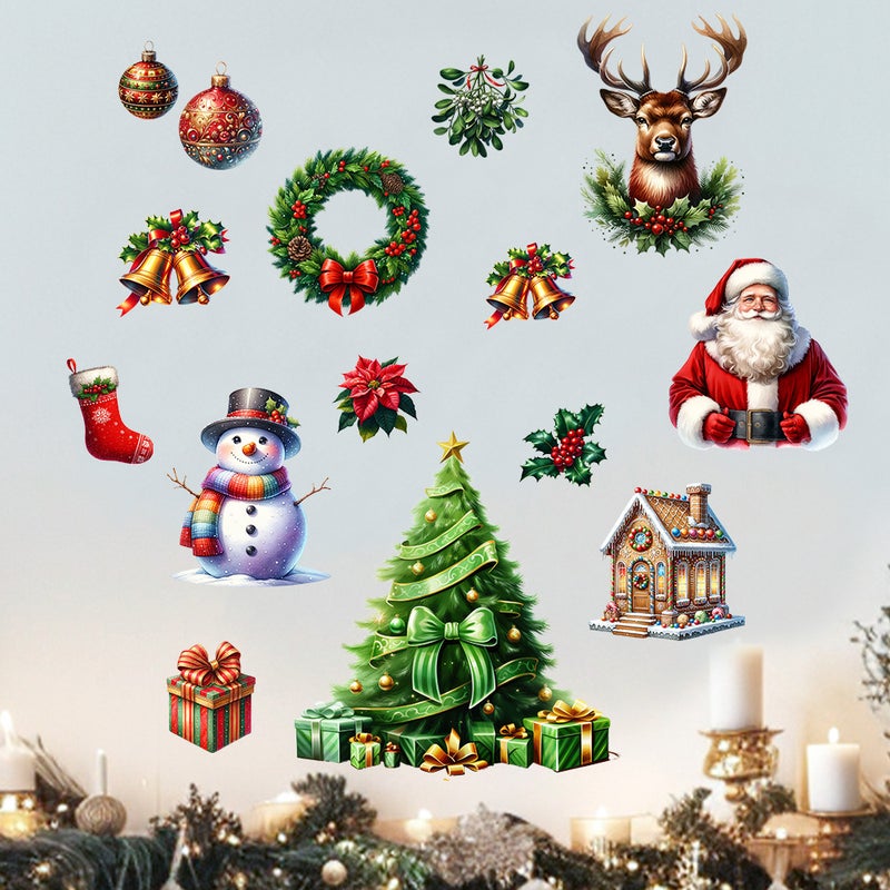 Kunshangpin Manufacturers New Christmas Tree Snowman Gift Self-Adhesive Wall Stickers Living Room Bedroom Corridor Decorative Painting Sd41 - Image 5