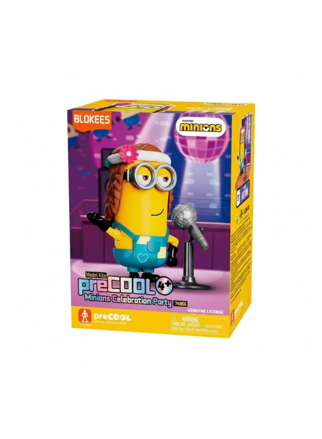 Blokees Minions Celebration Party | Veron with Microphone | Collectible Model Kit Toy Figure - Image 1