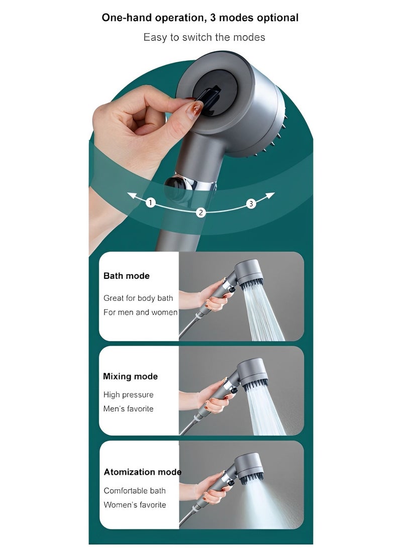ريوكل رأس دش محمول عالي الضغط مع 3 أوضاع دش محمول وغسيل قوي مدمج لتنظيف الحوض والبلاط والحيوانات الأليفة والحوائط والأقواس العلوية - Image 5