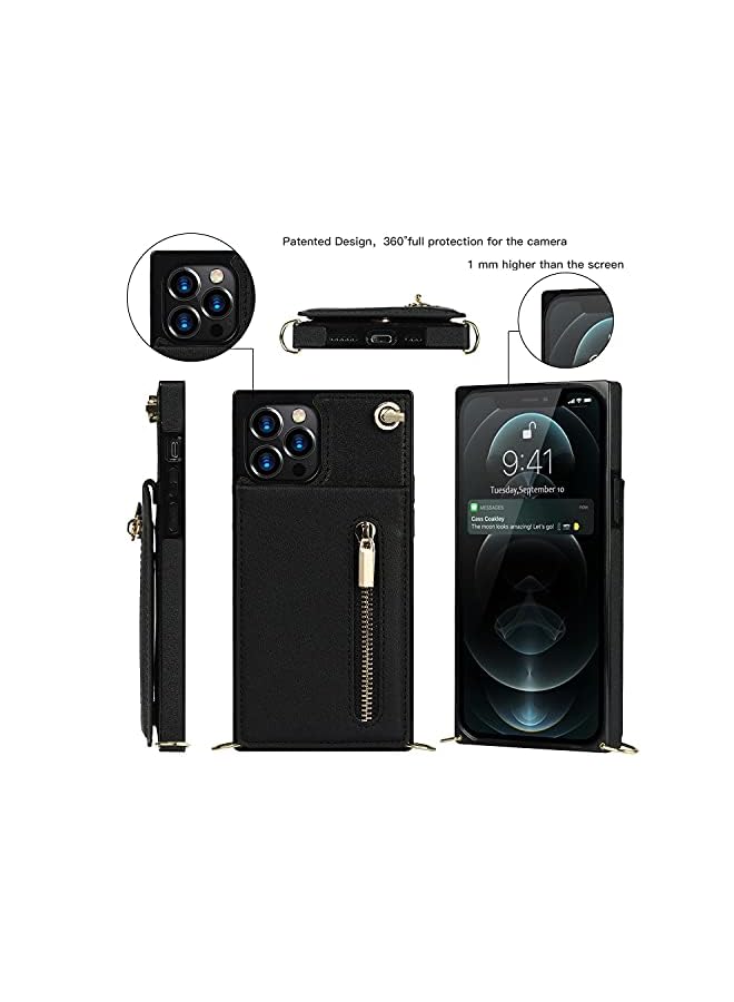 Motim Crossbody Wallet Phone Case for iPhone 14 Pro Max, Premium Leather Back Kickstand Shockproof Cover with Strap Card Slots for Women - Image 2