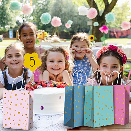 Pajean 16 Pack Star Theme Party Favor Bags with Handle Mini Kraft Paper Gift Goodie Bags with Tissues Party Supplies for Birthday Wedding Bridal Baby Shower Crafts - Image 5
