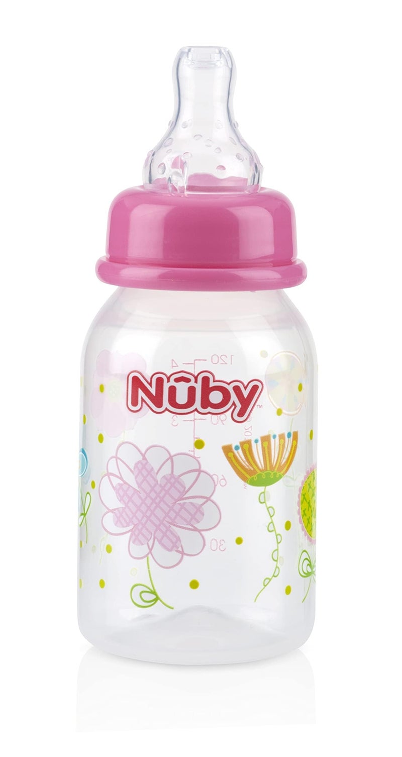 Nuby Printed Non-Drip Bottle, 4 Ounce, 1 Pack of 1 Bottle, Colors May Vary - Image 2