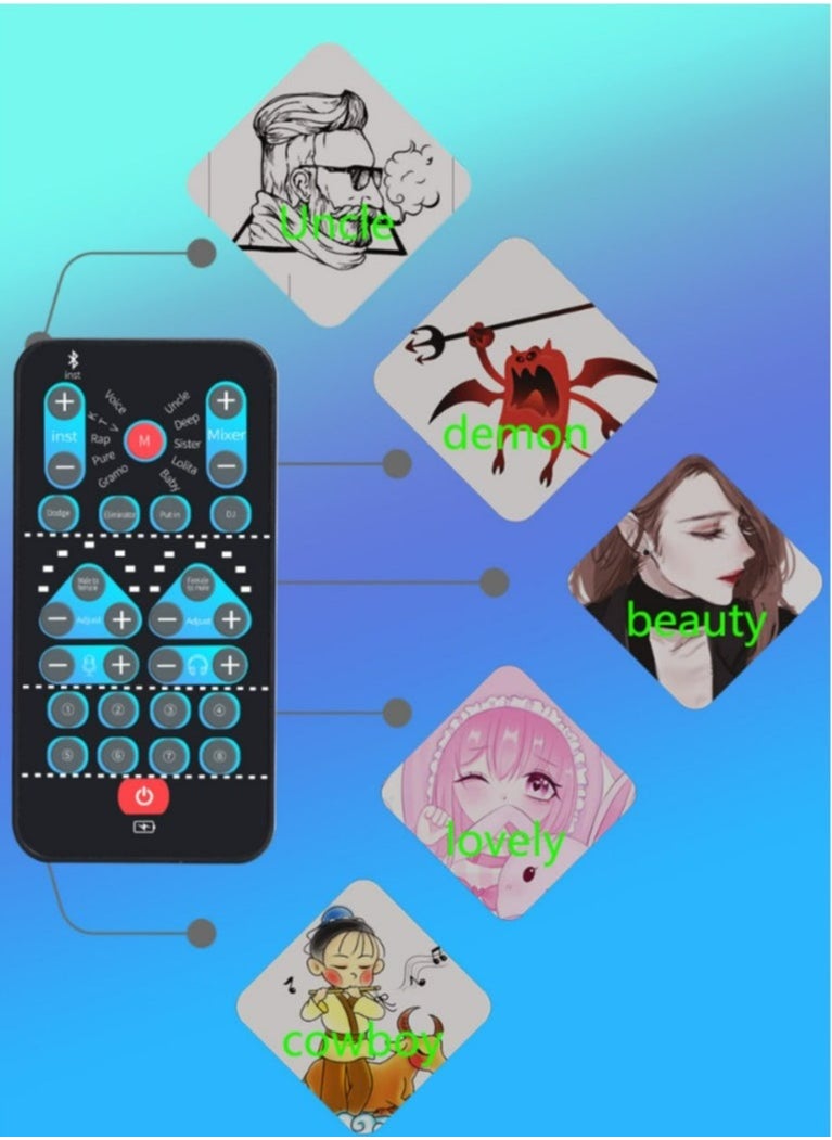 Arabest Live Sound Card Voice Changer,Handheld Sound Card Mini Voice Changer Device 8 Fixed Sound Effects Plug and Play,Gaming Recording,for Mobile Phone Computer  - Image 4