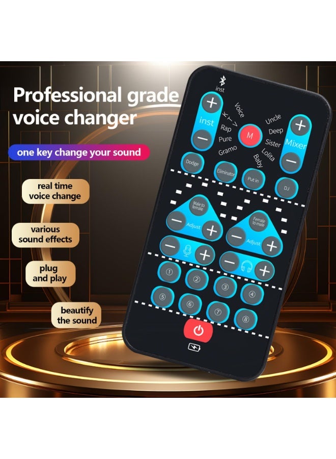 Arabest Live Sound Card Voice Changer,Handheld Sound Card Mini Voice Changer Device 8 Fixed Sound Effects Plug and Play,Gaming Recording,for Mobile Phone Computer - Image 2