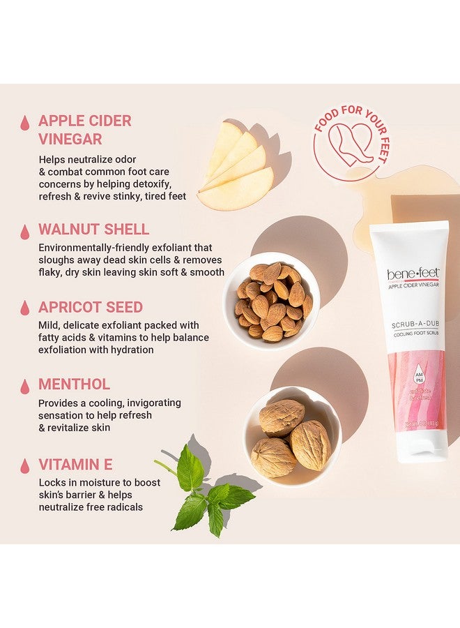Benefeet Scrubadub Cooling Foot Scrub Exfoliates + Refreshes Dry + Dull Skin Get Smoother Skin From Heel To Toe Made W/ Vitamin E Apple Cider Vinegar Walnut Shell + Apricot Seed 4 Oz (1 Pack) - Image 3