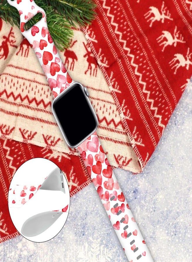 BACDOILQ Valentines Watch Band Love Heart Smartwatch Band Compatible with Watch 38mm 40mm 41mm Soft Silicone Strap Replacement for Series 9/8/7/6/5/4/3/2/1/SE - Image 2