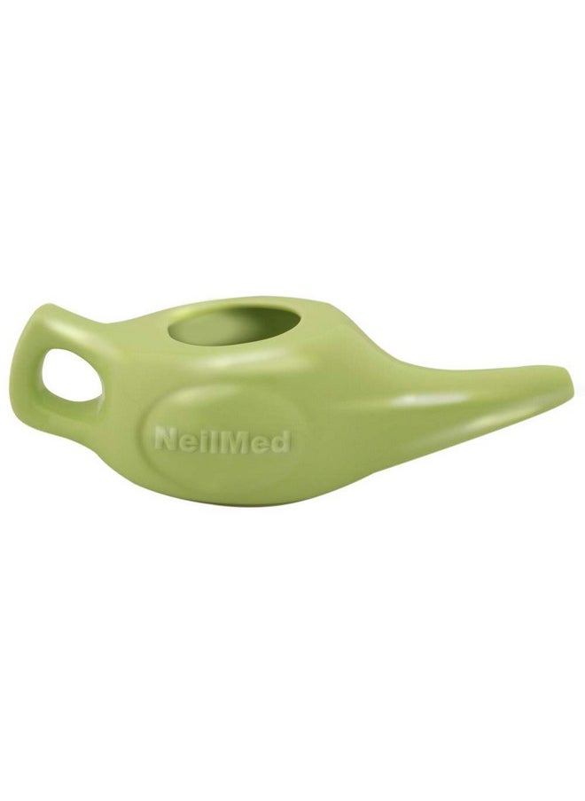 NeilMed NeilMed Classic Porcelain Neti Pot Green with 30 Premixed Packets  - Image 2